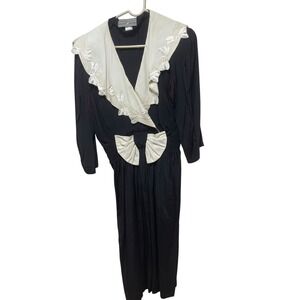 Dressing Room Vintage Dress Party Cocktail Midi Dress Smocked Waist 13/14